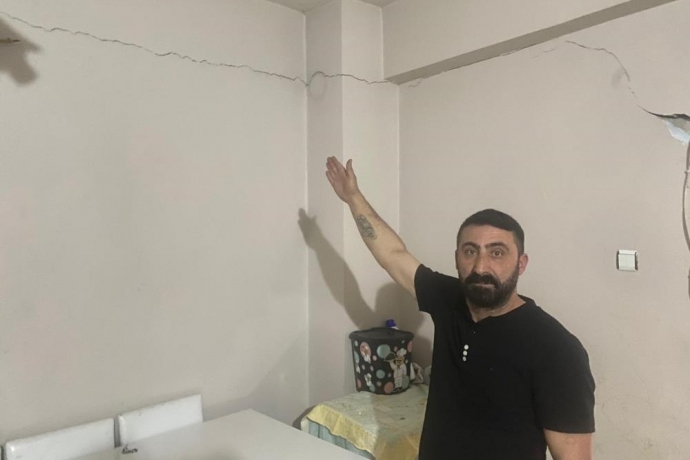 Tokat depreminde Kayserideki evde hasar iddias