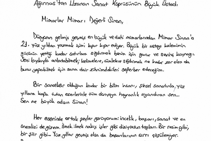 Mimar Sinan'a Mektup Yarmas Sonuland: Kayseri lk 2de 