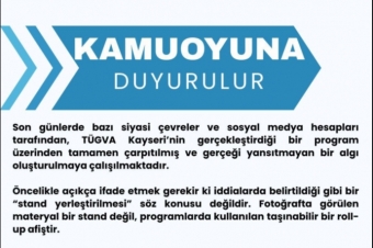 TÜGVA Kayseri’den İddialara Yanıt: “Gerçekler Çarpıtılıyor”