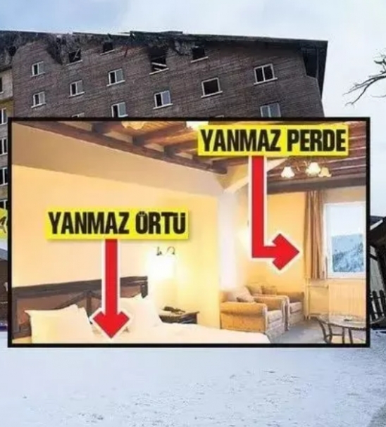 Bolu'daki yangn faciasnda yanmaz perde ve rt iddias